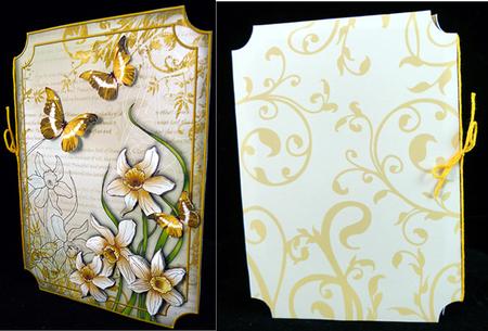 Foliage Swirls A4 Backing Paper in Yellow by Peggy Stogdill