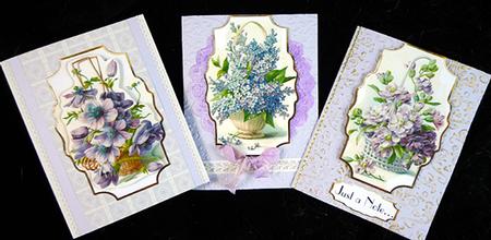 Vintage Floral Toppers and Sentiment Tags by Peggy Stogdill