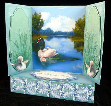 Gatefold Pop Up Swan 2 by Peggy Stogdill