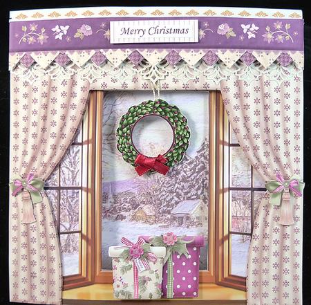 Christmas Window Aperture 8x8 Mini Kit Winter Scene 1 by Peggy Stogdill