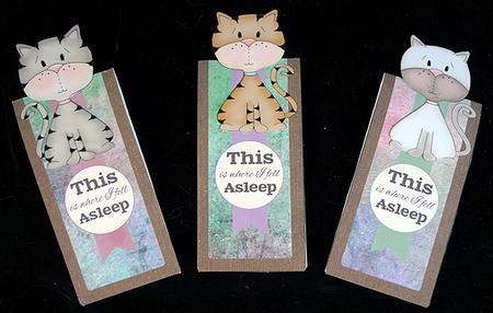 Cute Kitty Cat Magnetic Bookmarks by Peggy Stogdill