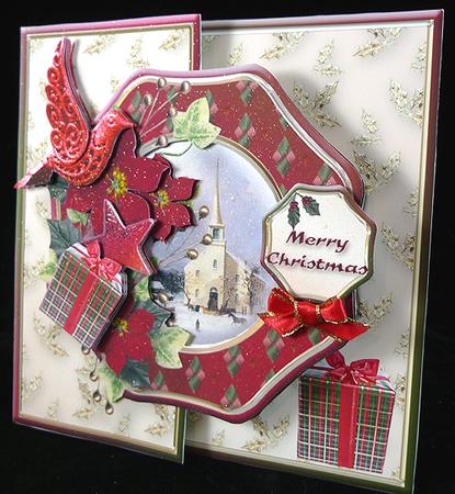 Offset Wavy Octagon Mini Kit - Christmas Church by Peggy Stogdill