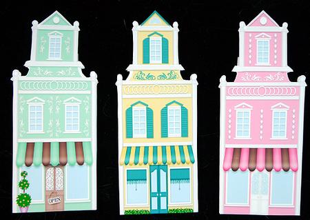 Pastel Boutiques Magnetic Bookmarks by Peggy Stogdill