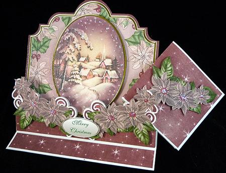 Christmas Snowy Village 3D Easel Card Mini Kit by Peggy Stogdill