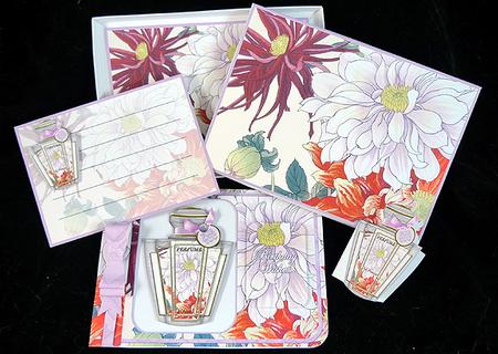 White Dahlia Floral Perfume Presentation Box by Peggy Stogdill