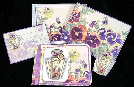 Pansies Mix Floral Perfume Presentation Box by Peggy Stogdill