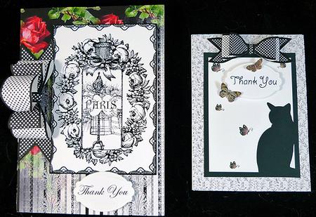 4 Triple Bows Mini Kit - Black and White Polka Dot by Peggy Stogdill