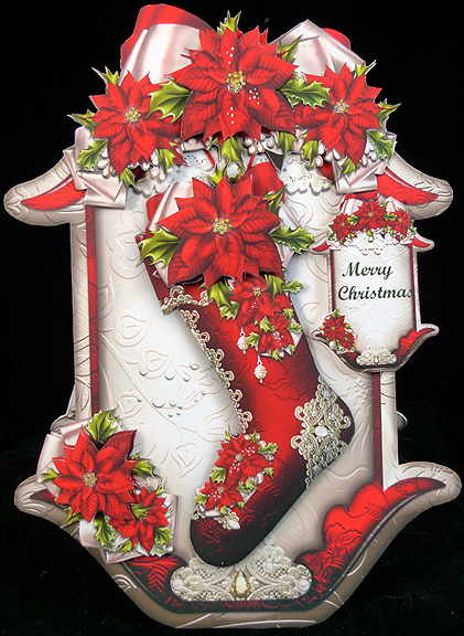 Red Vintage Christmas Stockings by Peggy Stogdill