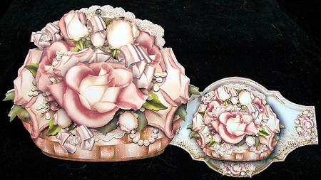 Cream Roses Basket by Peggy Stogdill