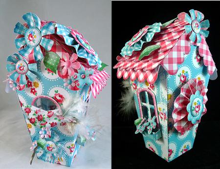 Country Kitsch Hanging Birdhouse/treat Box Decoration by Peggy Stogdill