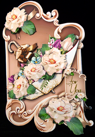 Beautiful Bouquet of Flowers in Vintage Umbrella by Peggy Stogdill