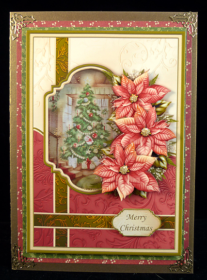 Christmas Tree & Poinsettia Card Topper & Decoupage by Peggy Stogdill