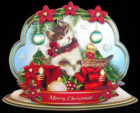 Christmas Kitty Card by Peggy Stogdill
