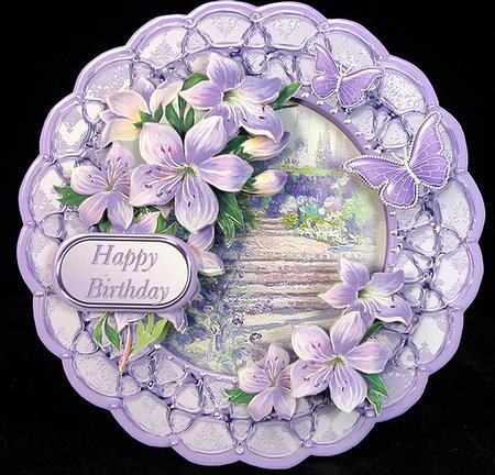 A Garden of Violets Medallion Card Mini Kit by Peggy Stogdill