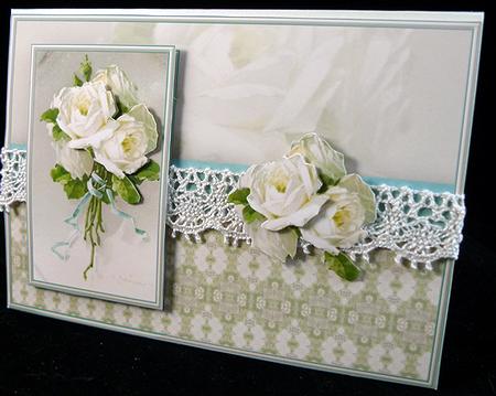 White Roses Quick Card by Peggy Stogdill