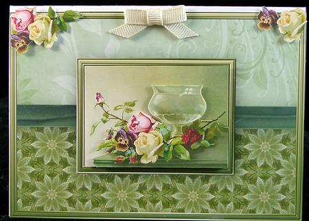 Roses and Pansy Quick Card by Peggy Stogdill