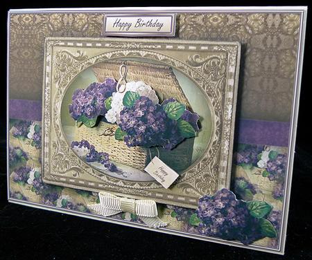 Fancy Basket of Flowers Quick Card by Peggy Stogdill