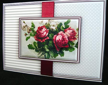 Modern Red Roses Quick Card by Peggy Stogdill