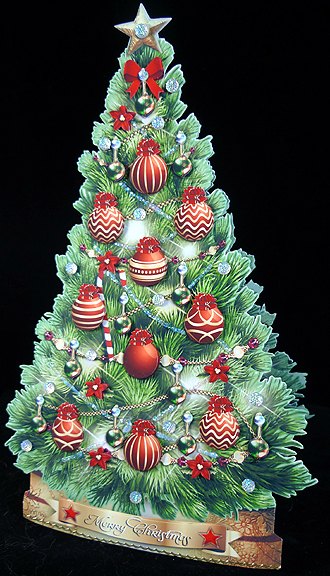 Christmas Tree with Red Bubbles by Peggy Stogdill