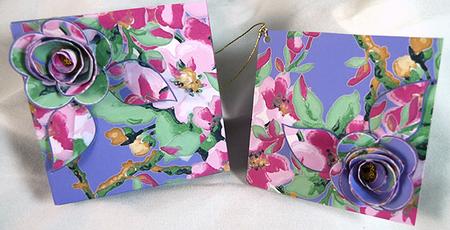 Dblue Col Blossom Rolled Rose 3in Favour/gift Box N' Card by Peggy Stogdill