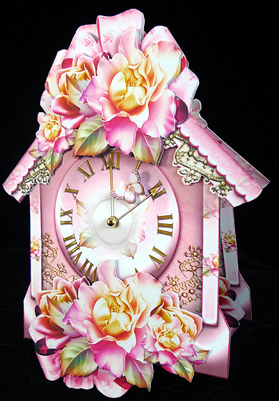 Soft Rose Vintage Wall Clock with Roses by Peggy Stogdill