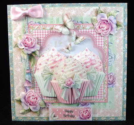 The Frosted Cupcakes 8x8 Card Front Kit by Peggy Stogdill
