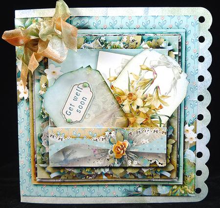 Spring Flowers Cardtopper with Inlet 160 by Peggy Stogdill