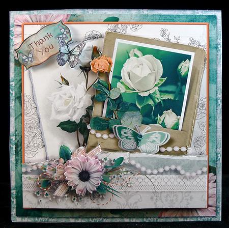 White Rose Cardtopper with Inlet by Peggy Stogdill