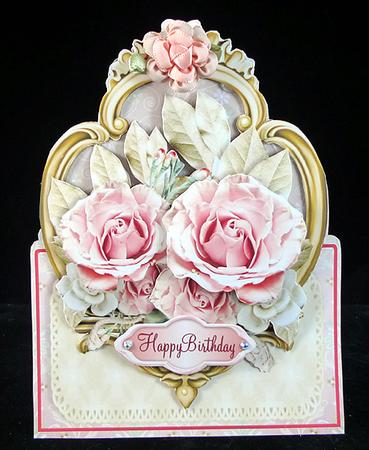 Floral Frames Tent Card Mini-kit - Apricot Roses by Peggy Stogdill
