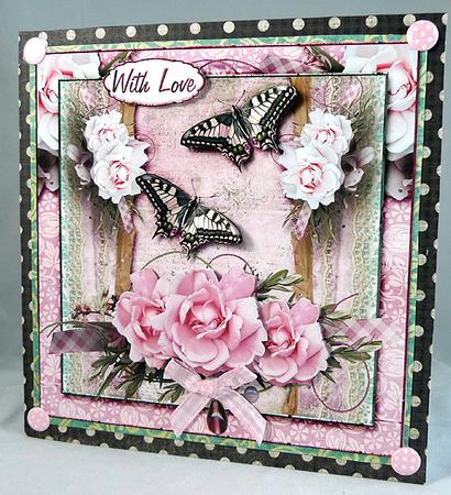 Cardtopper Pink Flower 235 by Peggy Stogdill