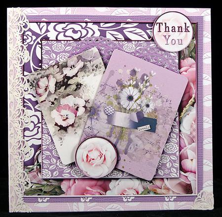 Cardtopper 7x7 with Inlet Purple Flower 240 by Peggy Stogdill