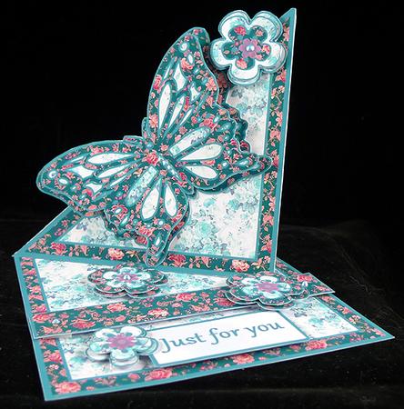 Twisted Easel Kit - Floral Butterfly (jade & Pink) by Peggy Stogdill