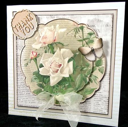 Cardtopper with Inlet All About Flowers Brown 266 by Peggy Stogdill
