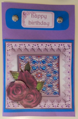 Purple Roses with Enamelled Panel by Penny Nantell