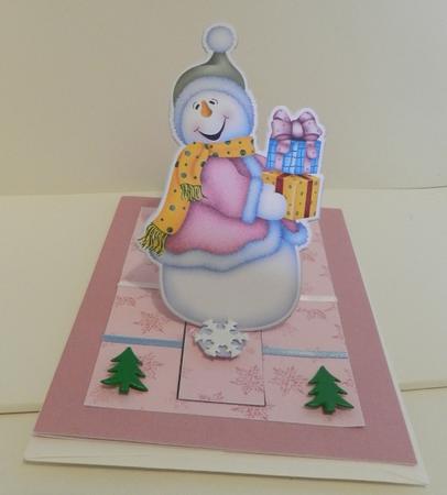Shopping Snowman Mini Easel Card by Penny Nantell