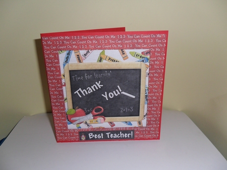 Thank You Teacher! Shaker/picture Frame Card by Nicola Busuttil