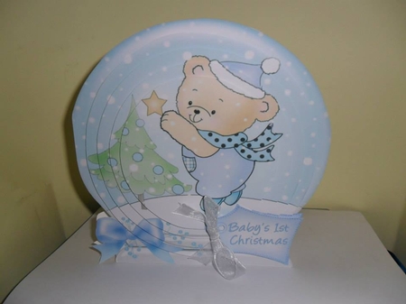 Baby Boy's 1st Christmas Snow Globe by Nicola Busuttil