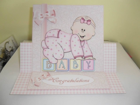 New Baby Girl Blocks Easel by Nicola Busuttil
