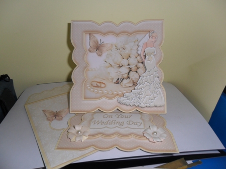Wedding Bride Rings Roses Easel Card Kit by Nicola Busuttil