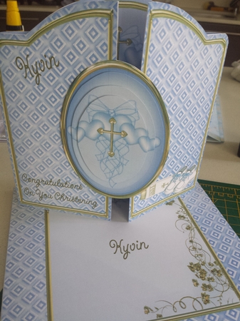 Baby Boy Christening Gatefold Card Kit by Nicola Busuttil