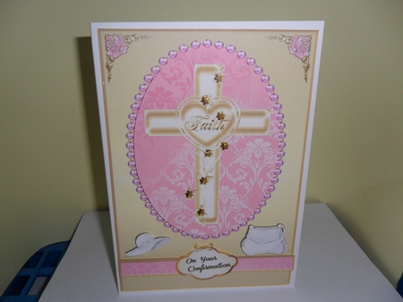 Confirmation Cross in Pink Sbs by Nicola Busuttil