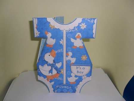 Baby Boy Romper Suit Shaped Card Mini Kit by Nicola Busuttil