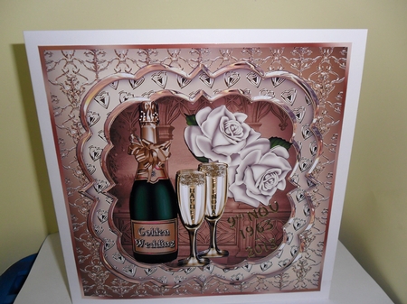 Golden Wedding Triple Layer Card Front Mini Kit by Nicola Busuttil