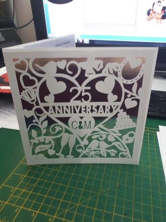 25th Silver Wedding Anniversary Card  by Nicola Busuttil