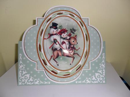 Reindeer Trio Fancy Shaped Over 3D Mini Card Kit by Nicola Busuttil