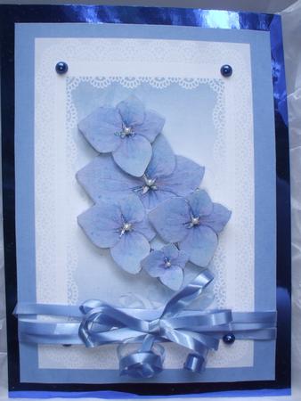 Purple Flower Card Front with Decoupage by Priscilla Sharp