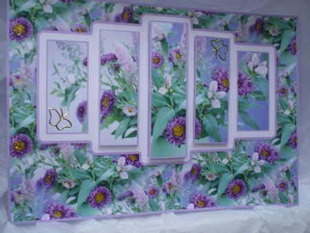 Pretty Purple & Lilac Floral Panel Card Kit by Priscilla Sharp