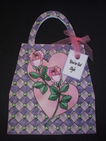 Stained Glass Handbag Card by Priscilla Sharp
