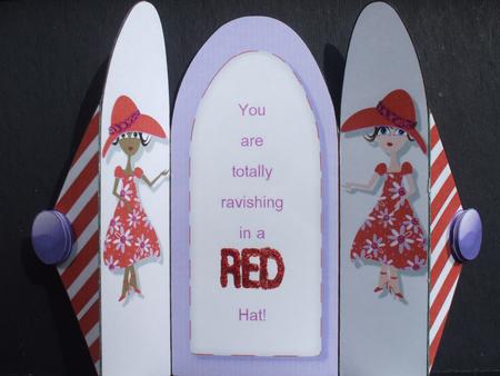 Ravishing in Red Accordion Fold Card (acc 11) by Priscilla Sharp