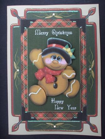 Gingerbread Holiday Wishes Card Topper by Priscilla Sharp